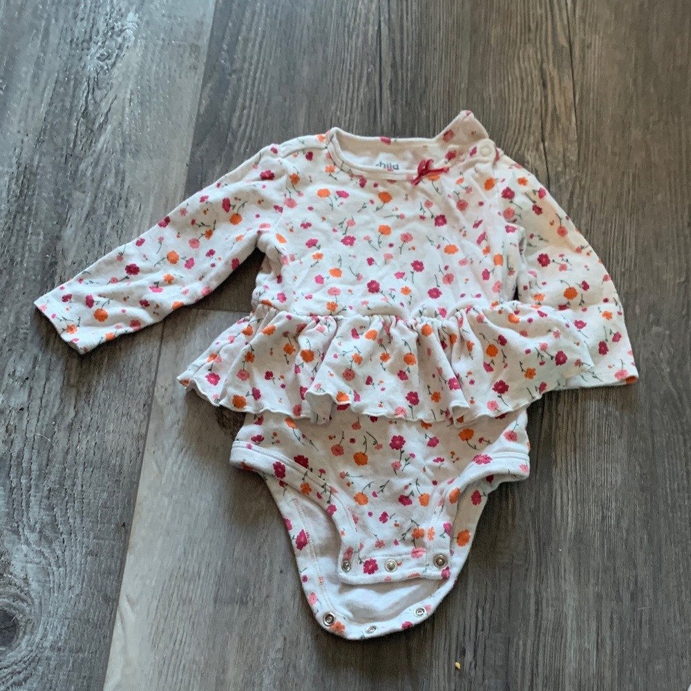 Child of Mine Floral Baby Onesie with Ruffle